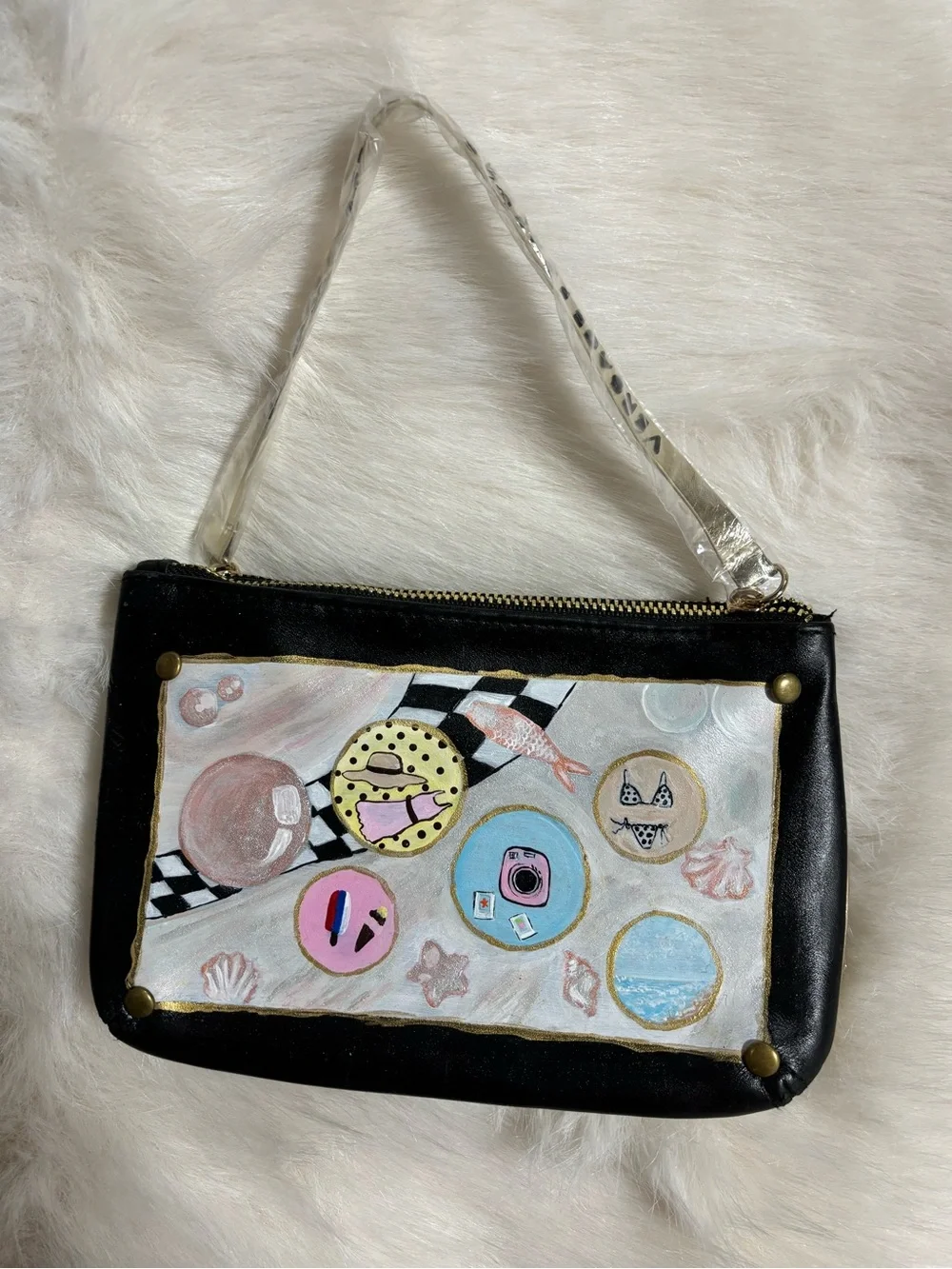 Vintage Versace Parfums Hand-Painted Y2K Mini Bag